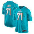 Miami Dolphins Kion Smith Nike Aqua Game Jersey product image 1, provided for visual reference and product detail review