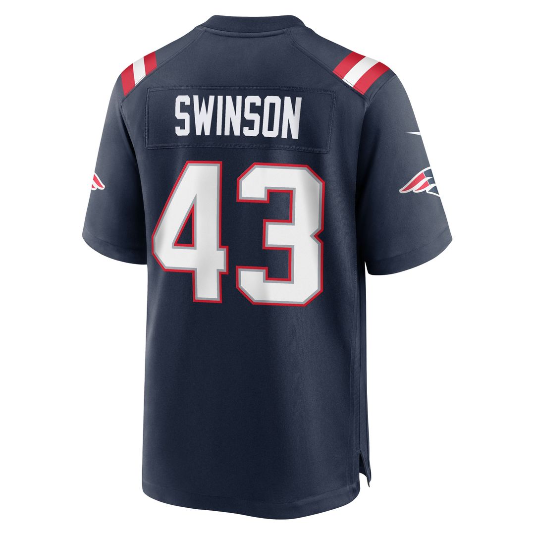 New England Patriots Bradyn Swinson Nike Navy Team Game Jersey product image 5, provided for visual reference and product