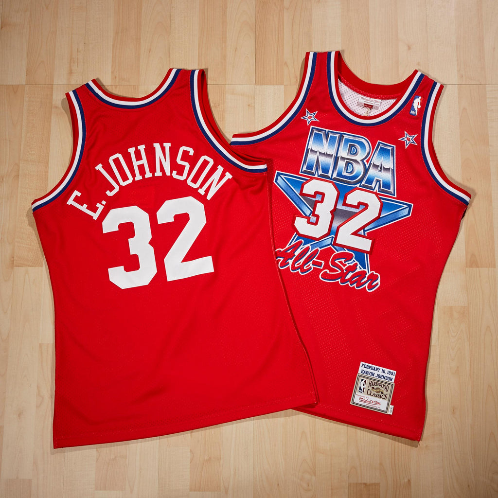 NBA All-Star West Magic Johnson 1991 Authentic Jersey by Mitchell & Ness - Scarlett product image 1, provided for visual