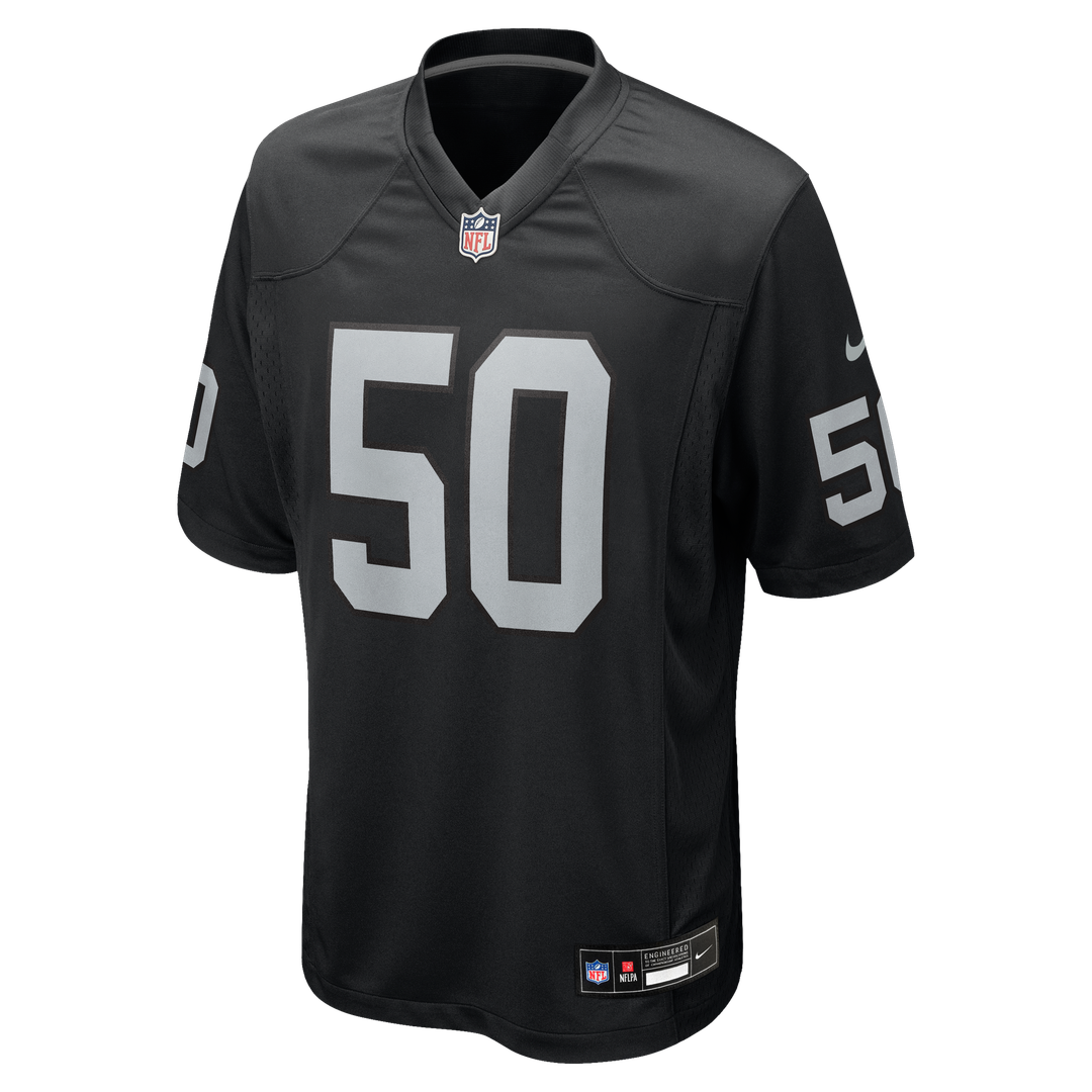 Las Vegas Raiders Segun Olubi Nike Black Team Game Jersey product image 2, provided for visual reference and product detail