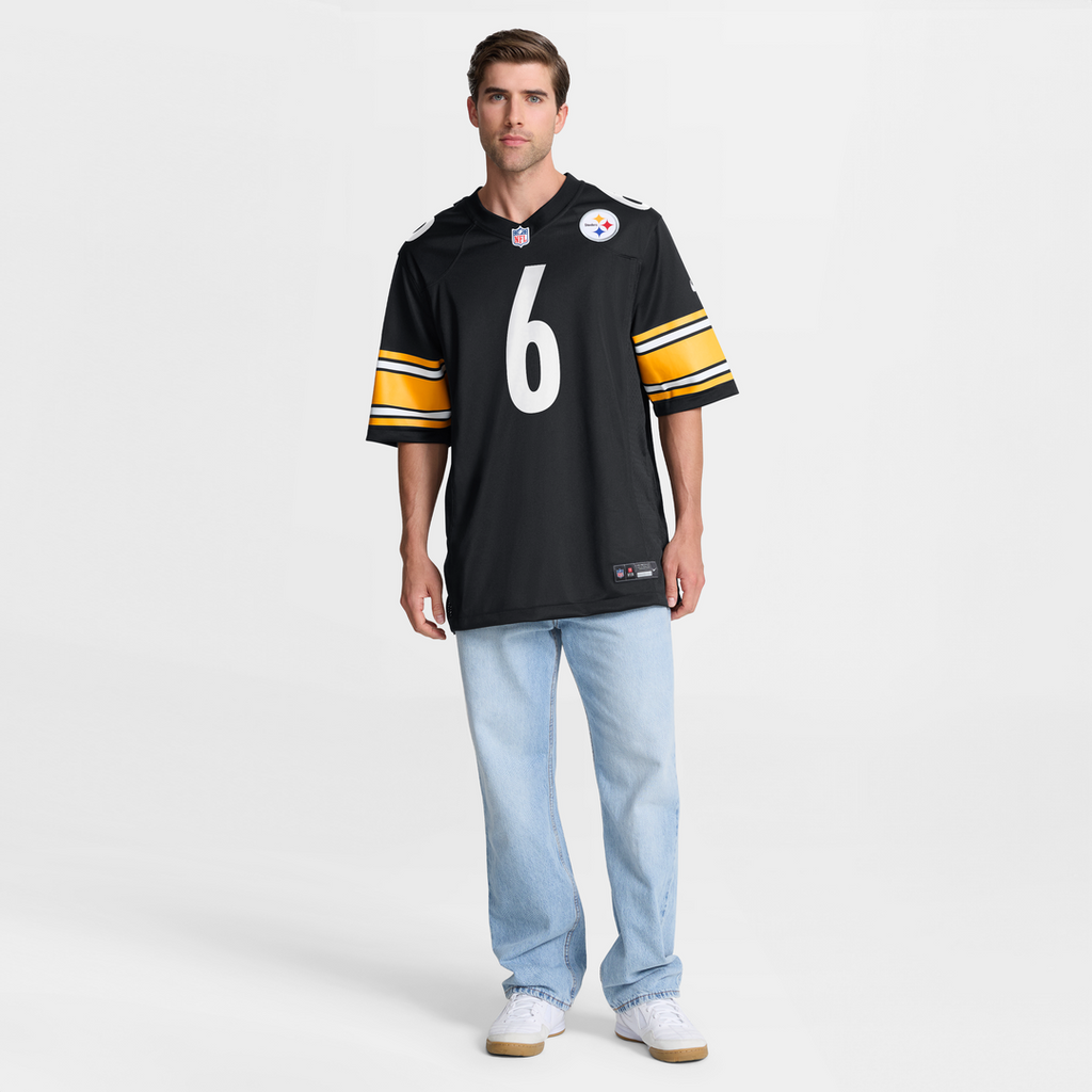 Pittsburgh Steelers Patrick Queen Nike Black Game Player Jersey product image 7, provided for visual reference and product