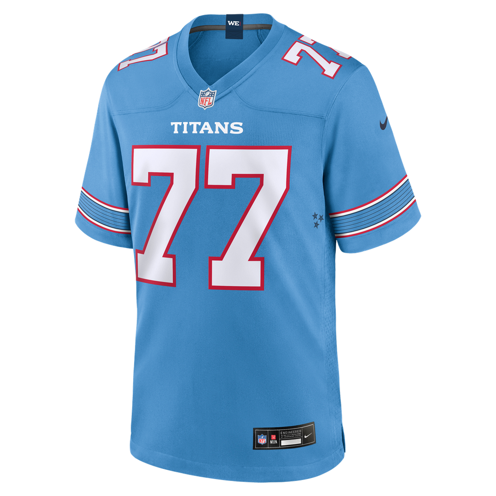Tennessee Titans Peter Skoronski Nike Light Blue Game Jersey product image 2, provided for visual reference and product