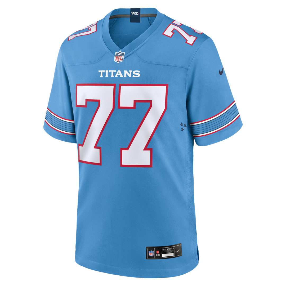 Tennessee Titans Peter Skoronski Nike Light Blue Game Jersey product image 2, provided for visual reference and product