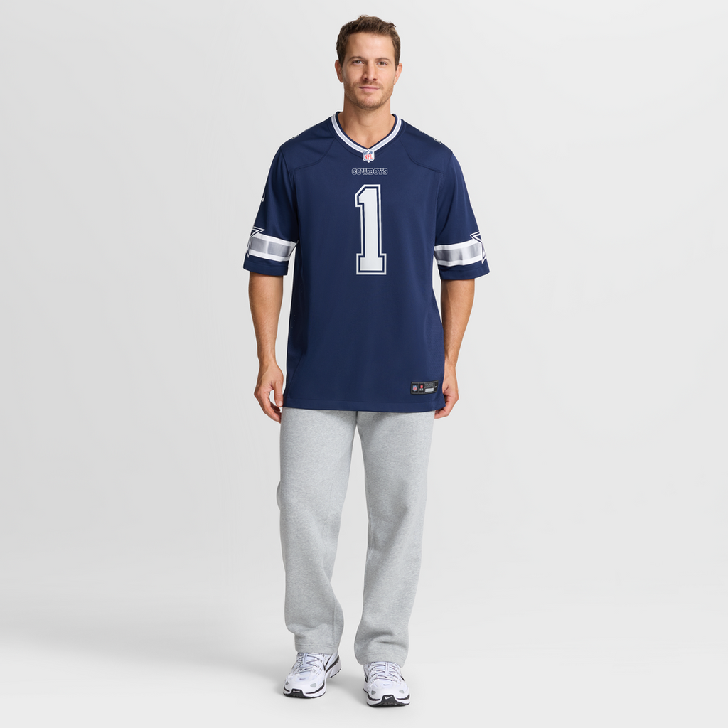 Dallas Cowboys Number 1 Dad Nike Navy Game Jersey product image 7, provided for visual reference and product detail review