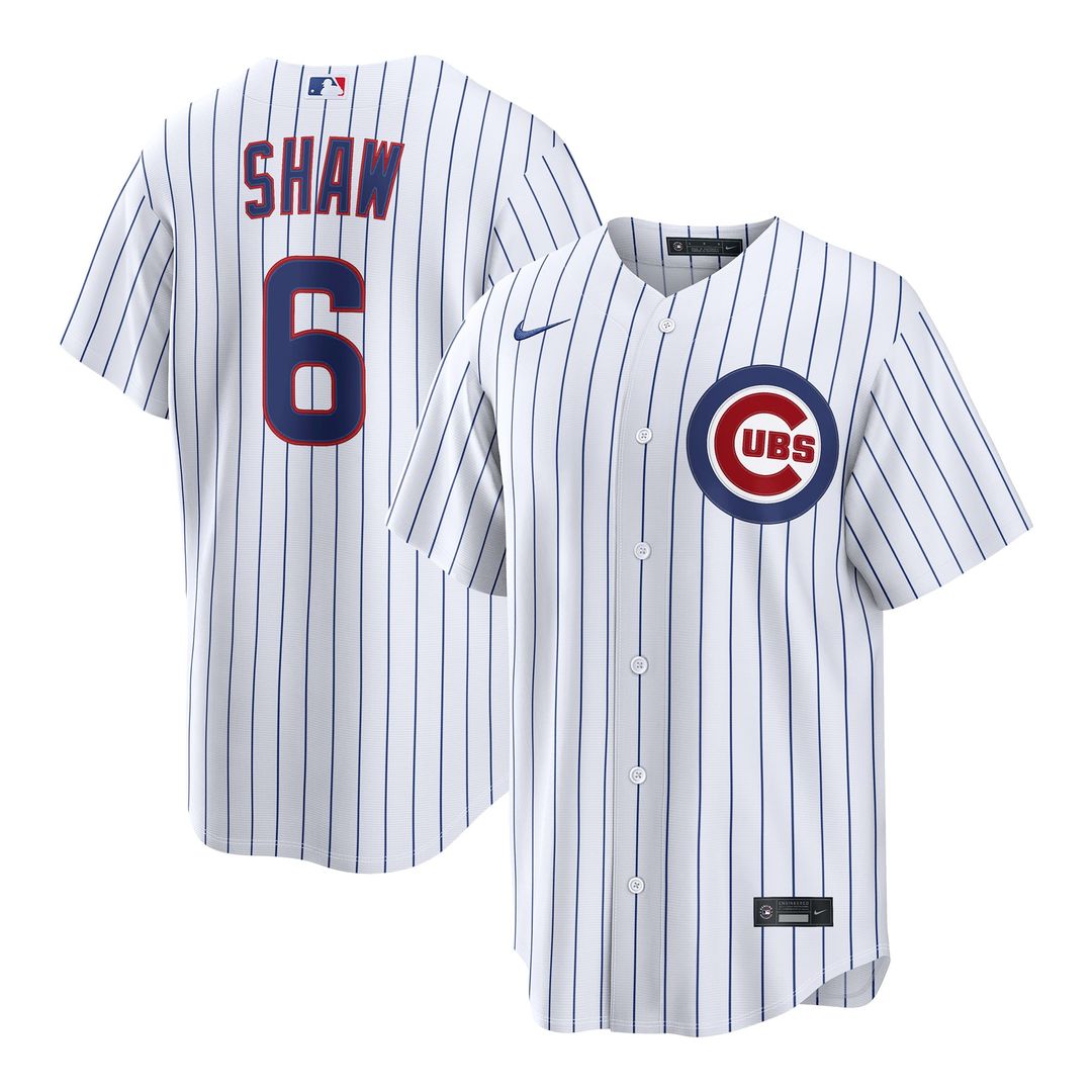 Chicago Cubs Matt Shaw Nike White Home Replica Jersey product image 1, provided for visual reference and product detail