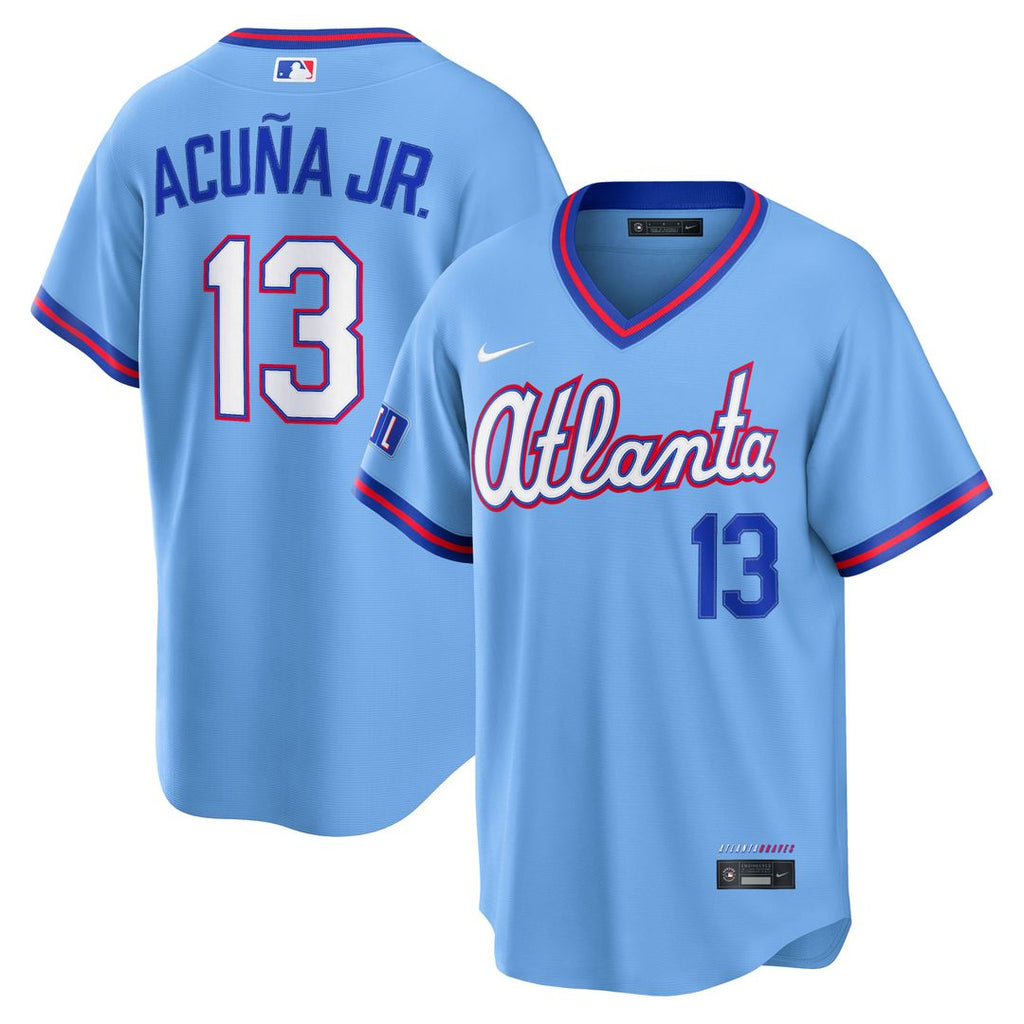 Atlanta Braves Ronald Acuña Jr. Nike Powder Blue 2026 City Connect Stadium Jersey product image 1, provided for visual