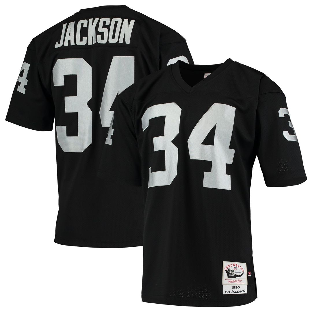 Las Vegas Raiders 1990 Bo Jackson Mitchell & Ness Black Authentic Throwback Retired Player Jersey product image 1, provided