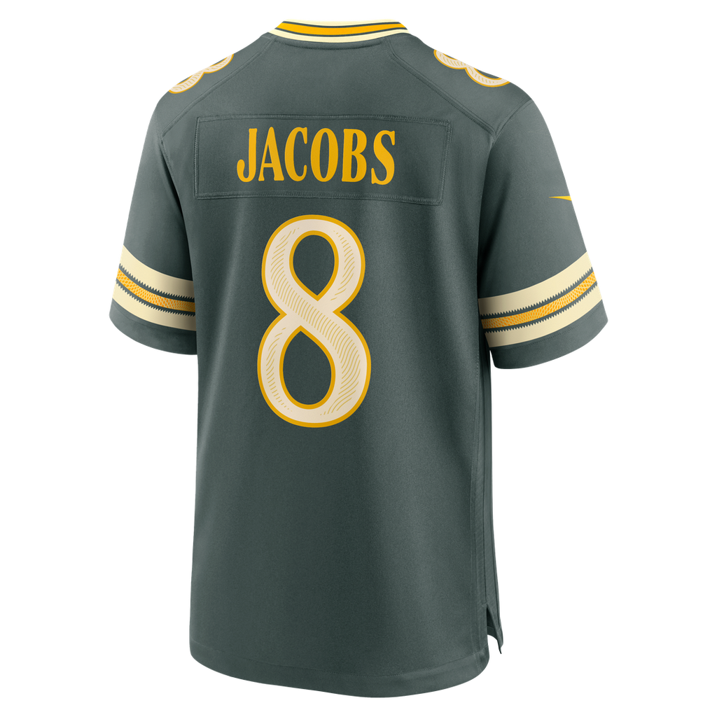 Green Bay Packers Josh Jacobs Nike Green 2026 Rivalries Collection Game Jersey product image 3, provided for visual