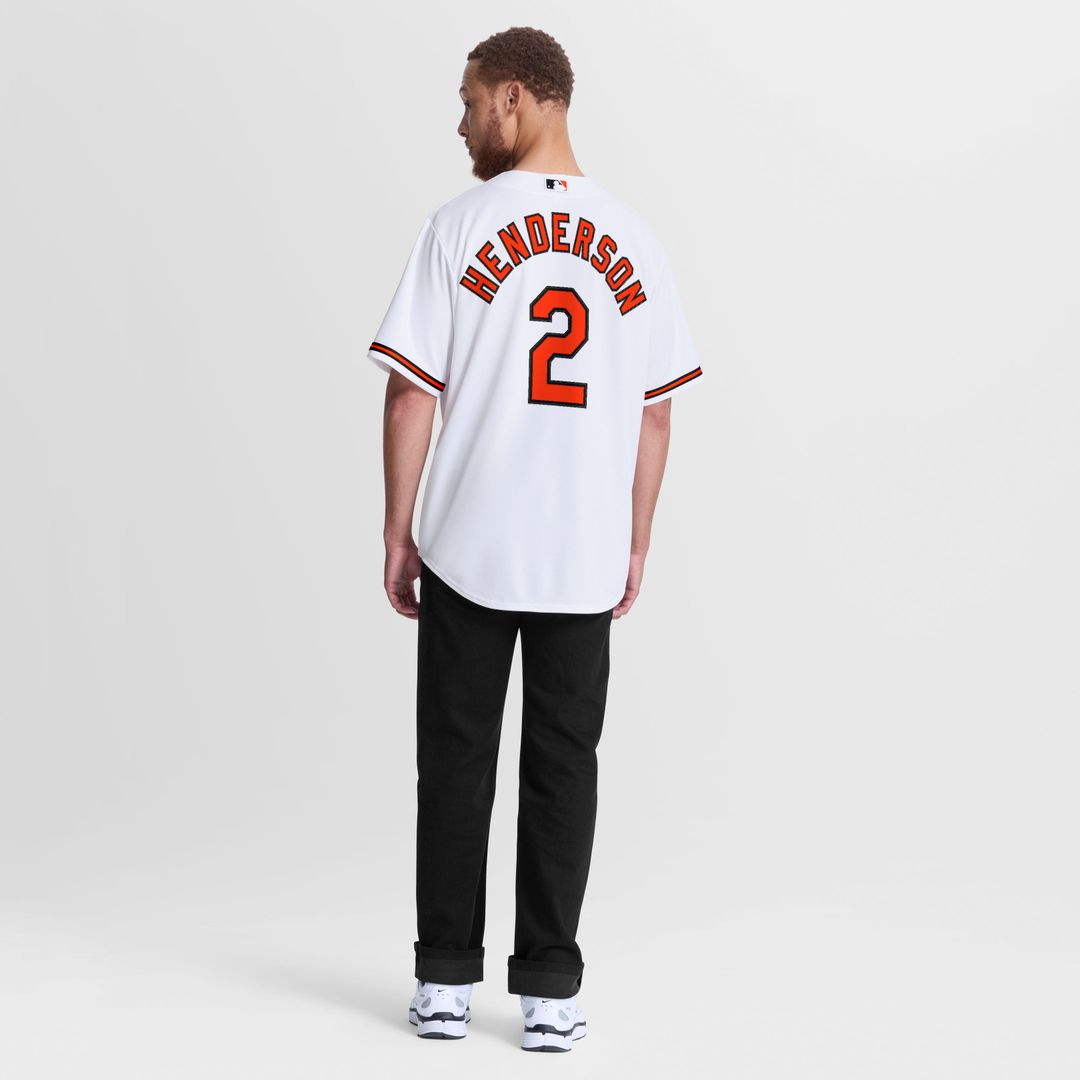 Baltimore Orioles Gunnar Henderson Nike White Home Replica Jersey product image 3, provided for visual reference and product