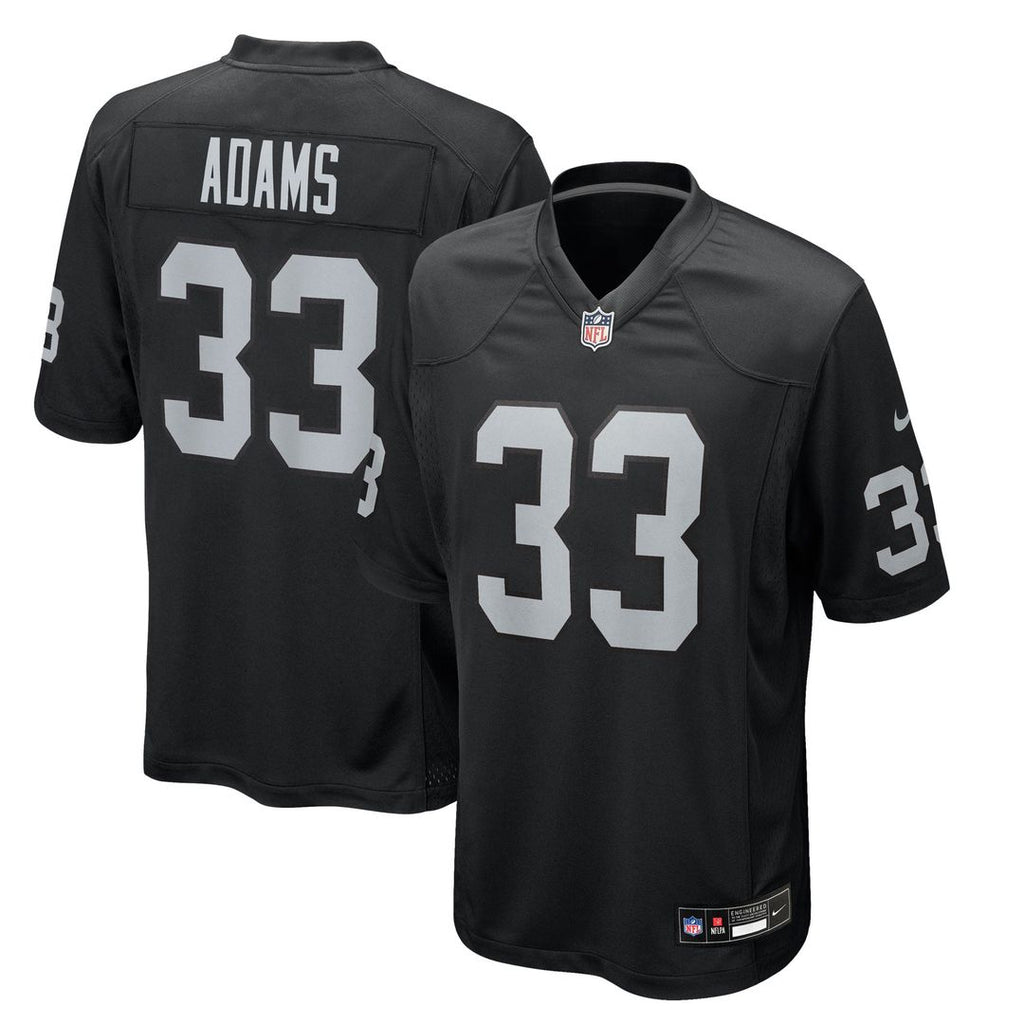 Las Vegas Raiders Jamal Adams Nike Black Team Game Jersey product image 1, provided for visual reference and product detail