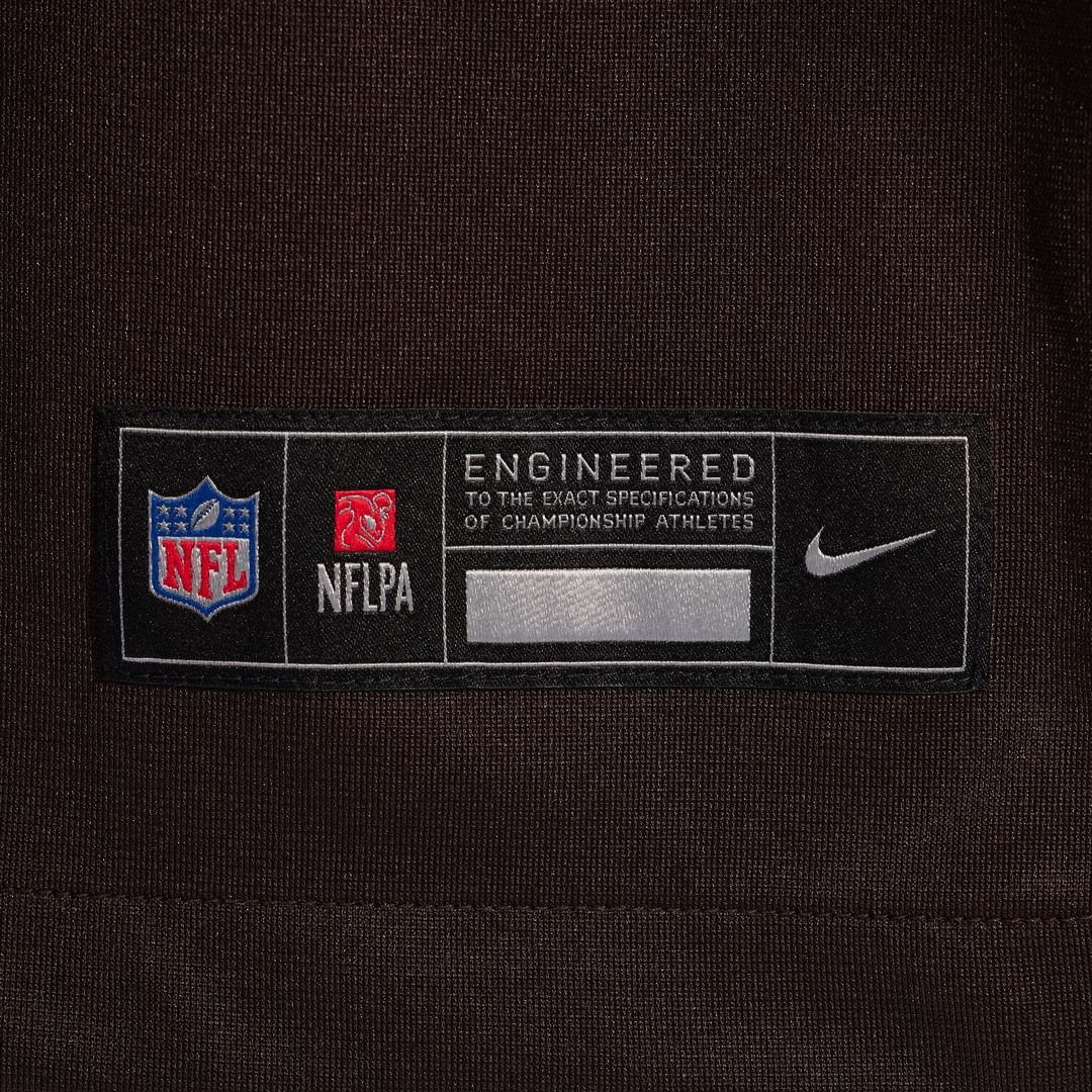 Cleveland Browns Number 1 Dad Nike Brown Game Jersey product image 6, provided for visual reference and product detail review