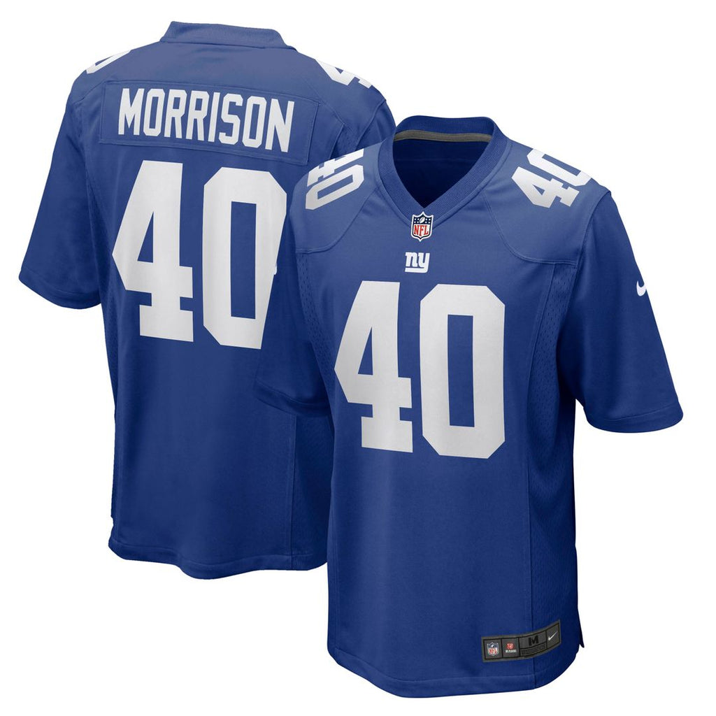 New York Giants Joe Morrison Nike Royal Retired Player Jersey product image 1, provided for visual reference and product