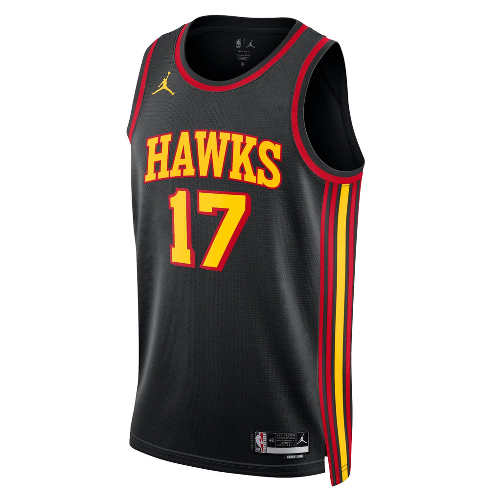 Atlanta Hawks Jordan Statement Edition Swingman Jersey - Black - Onyeka Okongwu - Unisex product image 2, provided for