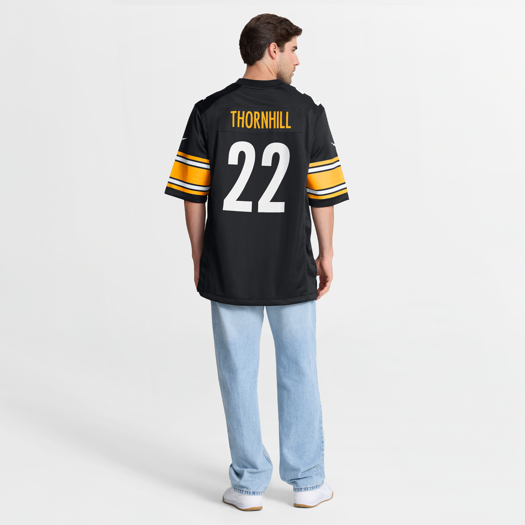 Pittsburgh Steelers Juan Thornhill Nike Black Team Game Jersey product image 8, provided for visual reference and product
