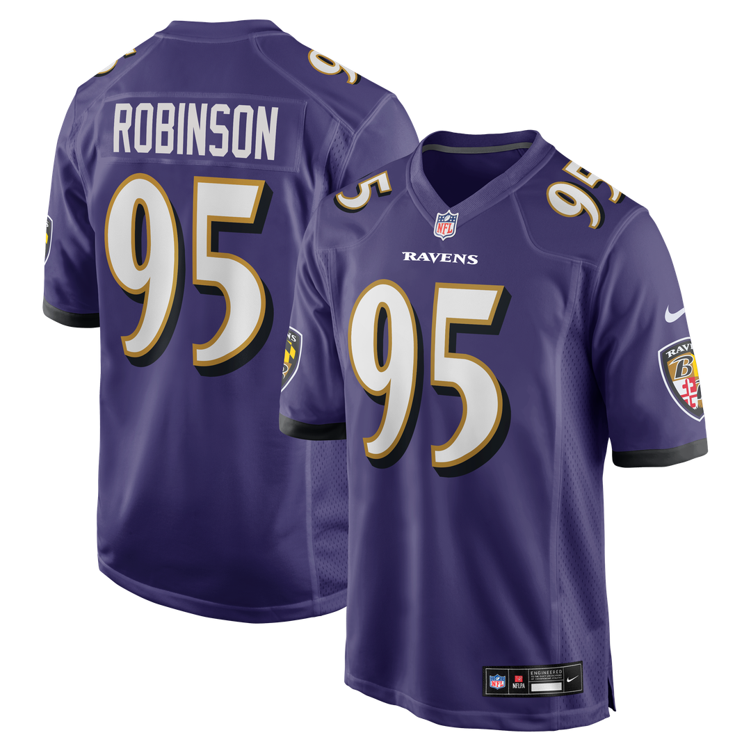 Baltimore Ravens Tavius Robinson Nike Purple Team Game Jersey product image 1, provided for visual reference and product