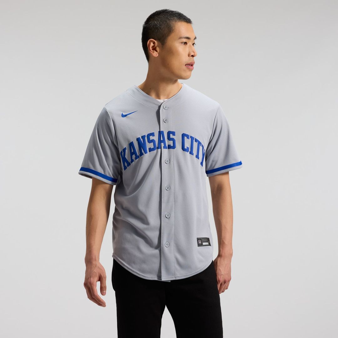 Kansas City Royals Bobby Witt Jr. Nike Gray Road Replica Jersey product image 2, provided for visual reference and product