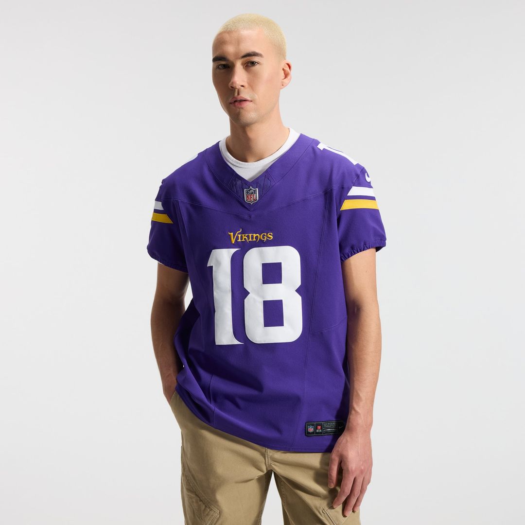 Minnesota Vikings Justin Jefferson Nike Purple Team Vapor F.U.S.E. Elite Jersey product image 2, provided for visual