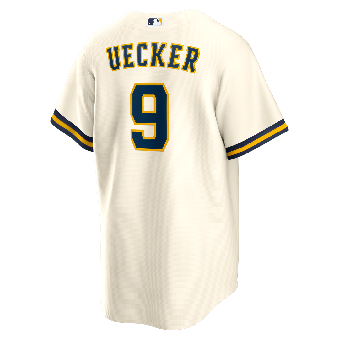 Milwaukee Brewers Bob Uecker Nike Cream Home Retired Player Replica Jersey product image 3, provided for visual reference