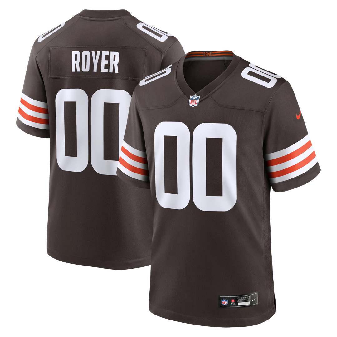 Cleveland Browns Joe Royer Nike Brown Game Jersey product image 1, provided for visual reference and product detail review