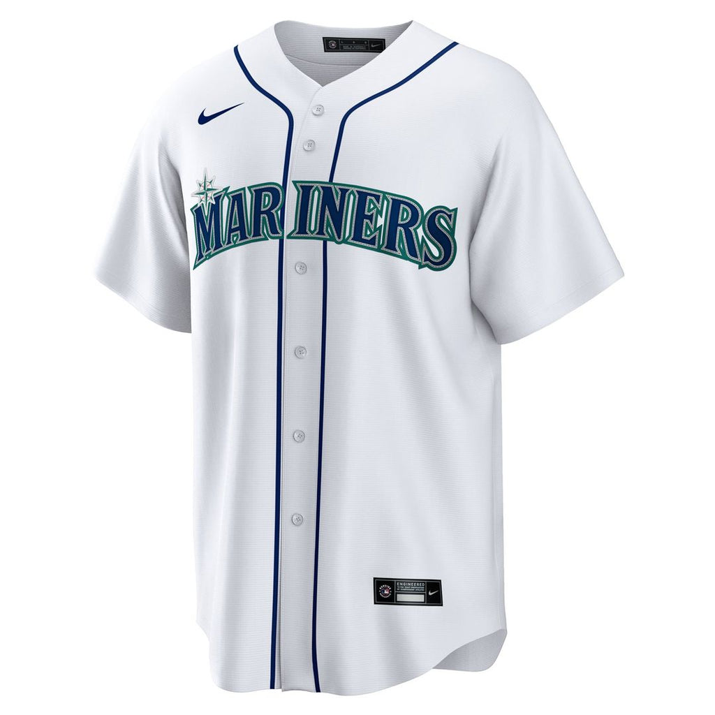 Seattle Mariners Julio Rodriguez Nike White Home Replica Player Jersey product image 2, provided for visual reference and