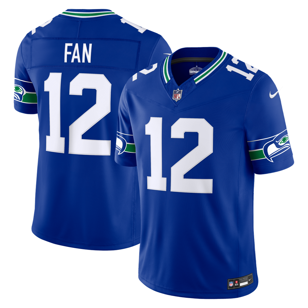 Seattle Seahawks 12s Nike Royal Alternate Vapor F.U.S.E. Stitched Limited Jersey product image 4, provided for visual