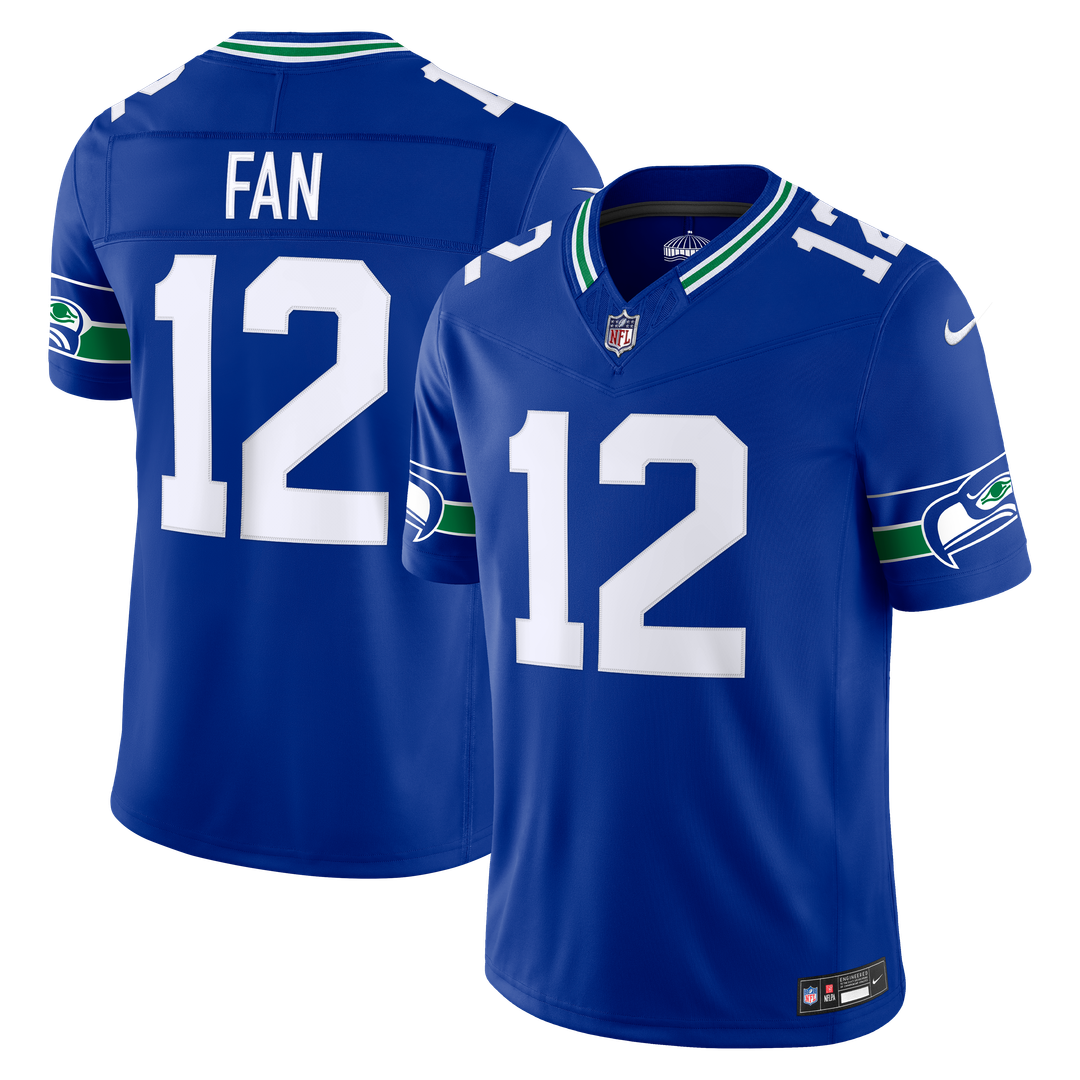 Seattle Seahawks 12s Nike Royal Alternate Vapor F.U.S.E. Stitched Limited Jersey product image 4, provided for visual