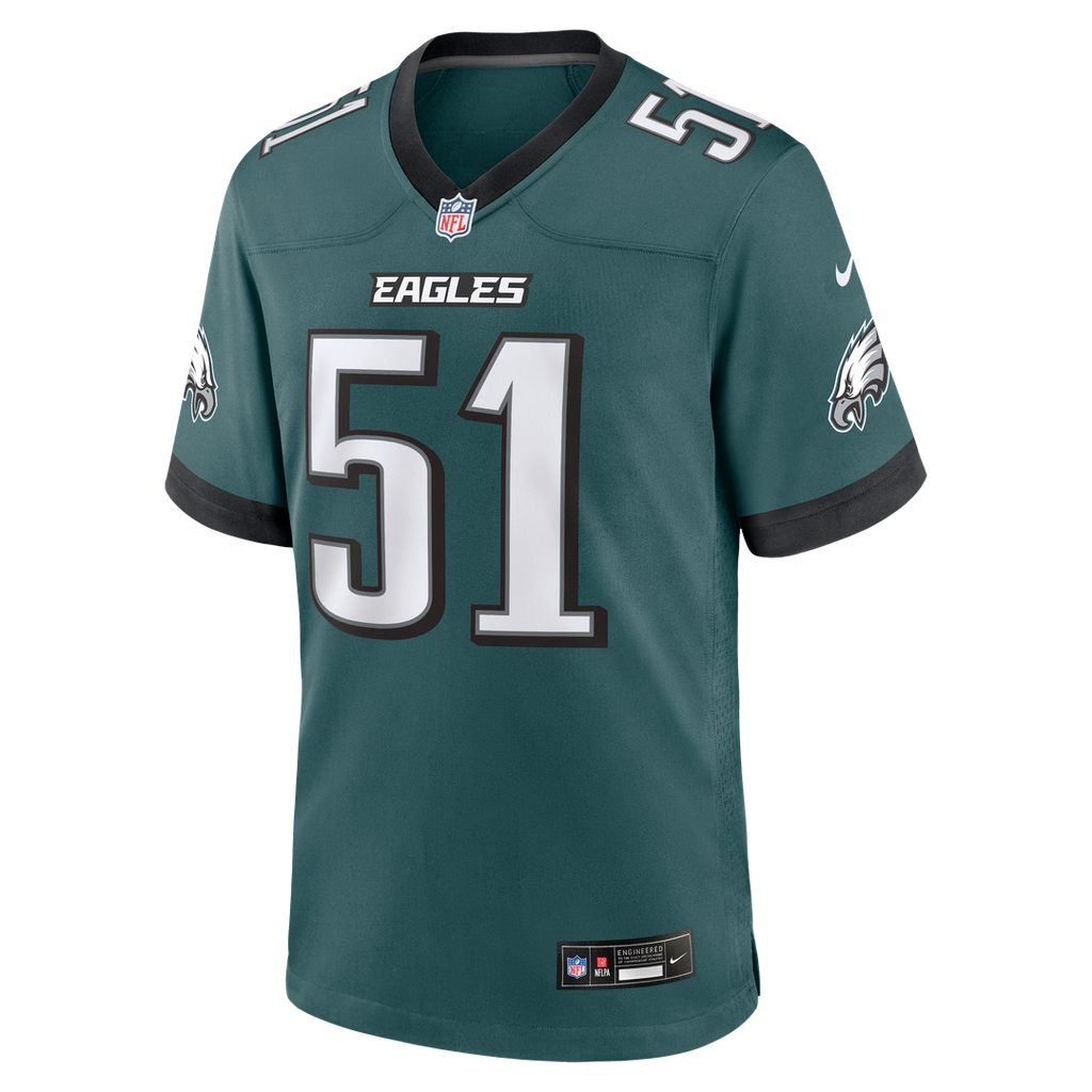 Philadelphia Eagles Cam Jurgens Nike Midnight Green Team Game Jersey product image 2, provided for visual reference and
