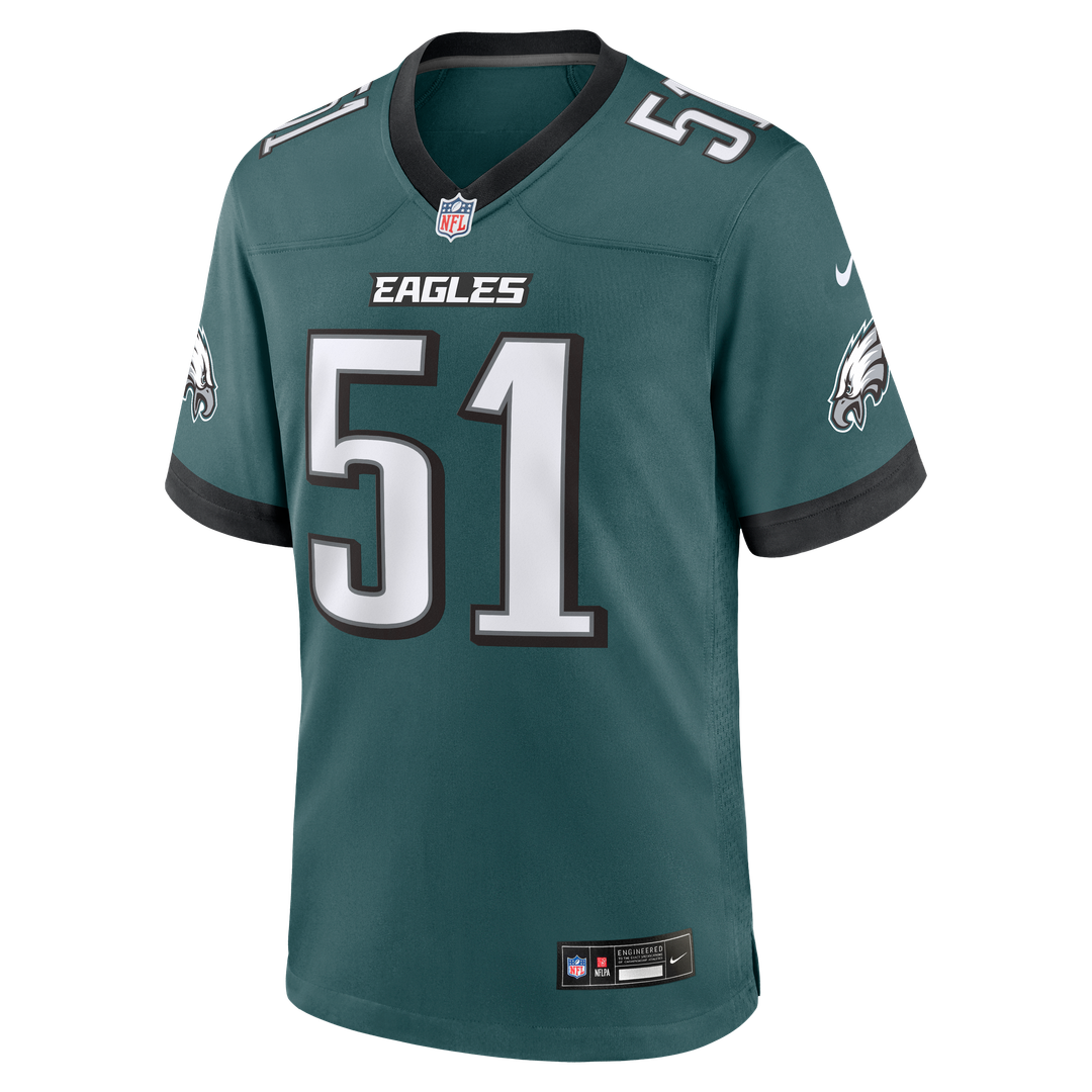 Philadelphia Eagles Cam Jurgens Nike Midnight Green Team Game Jersey product image 2, provided for visual reference and