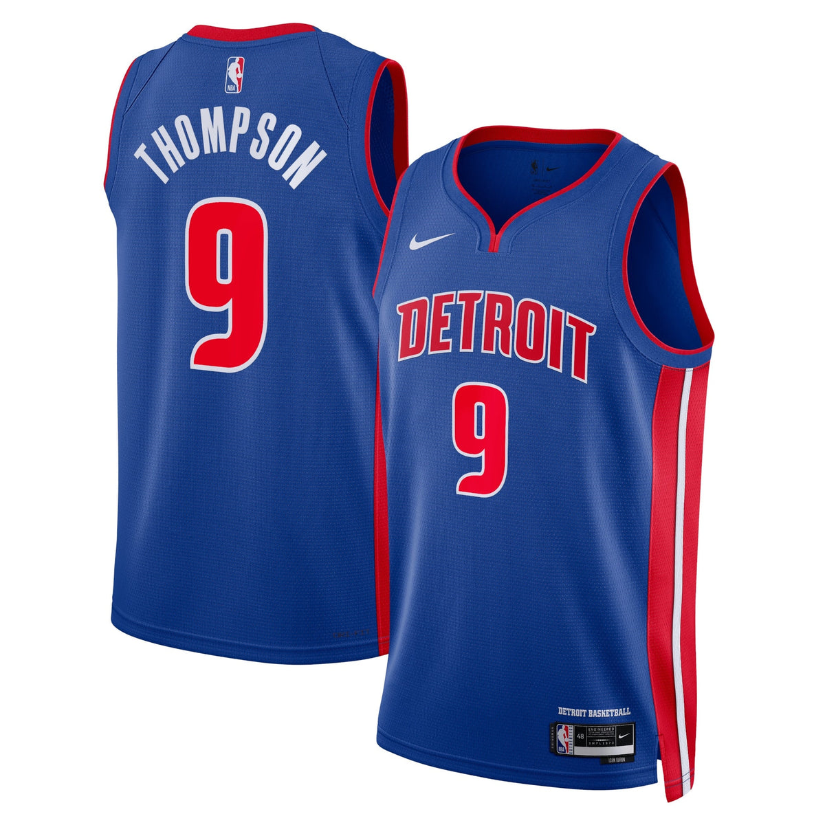 Detroit Pistons Nike Icon Edition Swingman Jersey - Blue - Ausar Thompson - Unisex product image 2, provided for visual