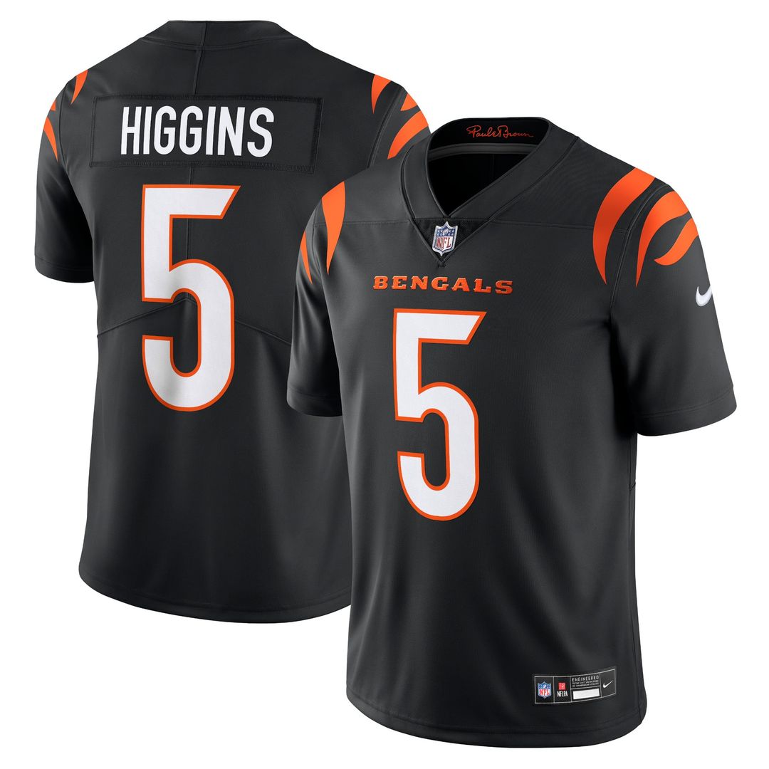 Cincinnati Bengals T-Shirt Higgins Nike Black Vapor Untouchable Limited Jersey product image 1, provided for visual