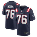 New England Patriots Morgan Moses Nike Navy Team Game Jersey product image 1, provided for visual reference and product