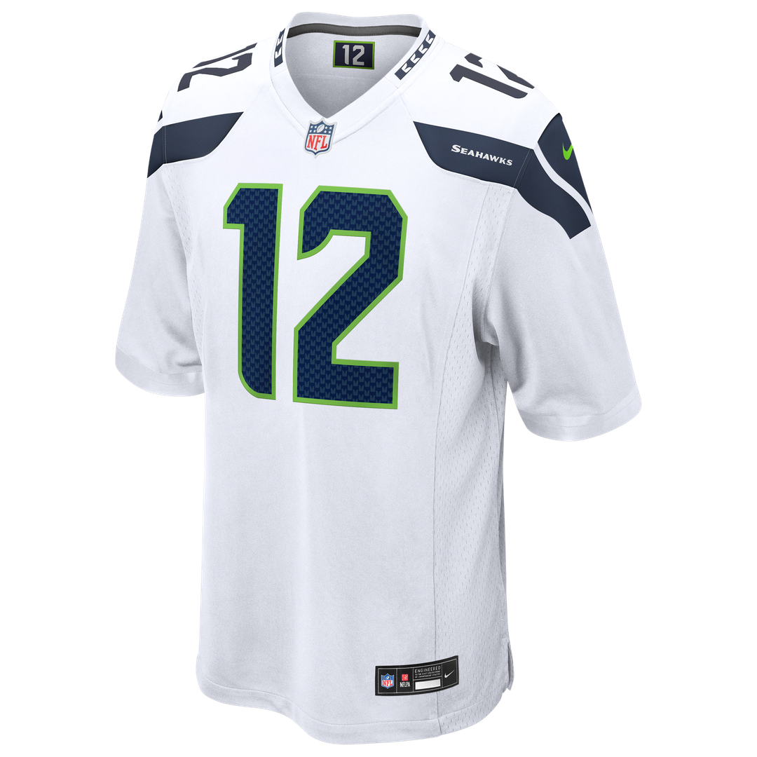 Seattle Seahawks 12s Nike White Game Jersey product image 2, provided for visual reference and product detail review