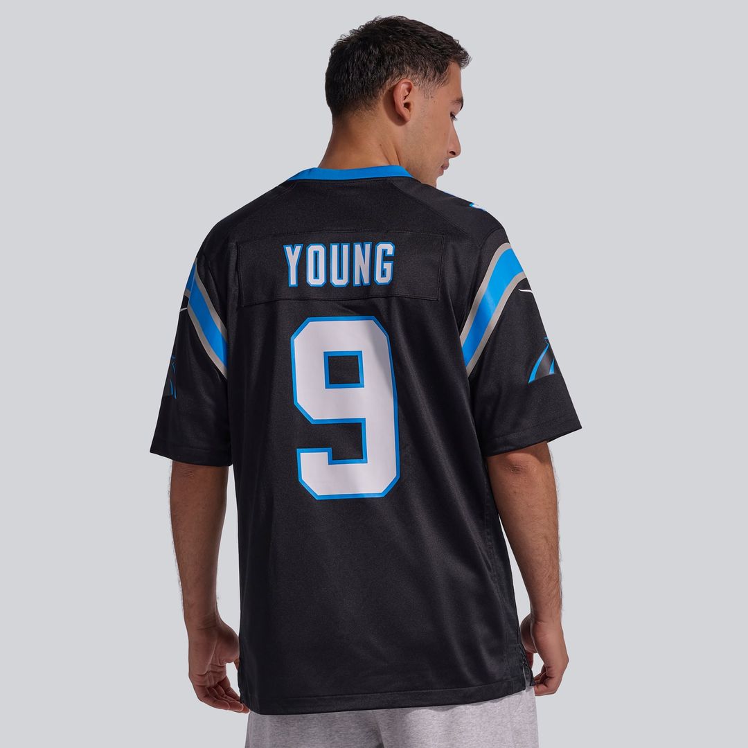 Carolina Panthers Bryce Young Nike Black Team Game Jersey product image 3, provided for visual reference and product detail