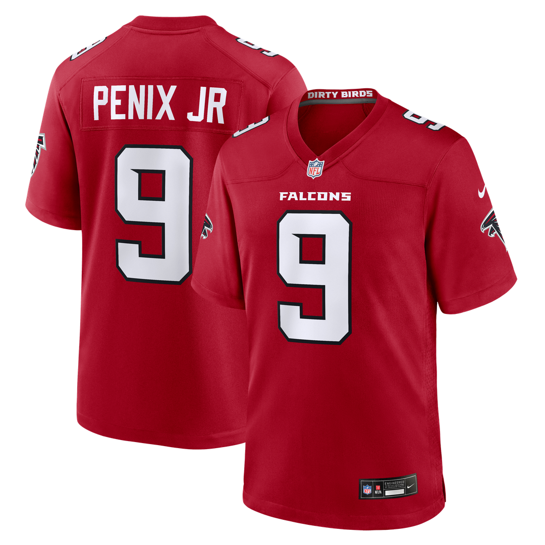 Atlanta Falcons Michael Penix Jr. Nike Red Game Jersey product image 1, provided for visual reference and product detail