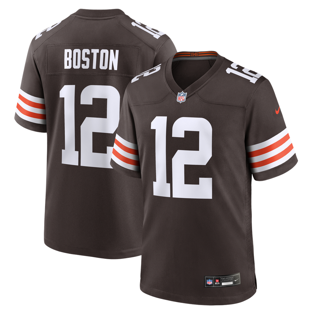 Cleveland Browns Denzel Boston Nike Brown Game Jersey product image 1, provided for visual reference and product detail