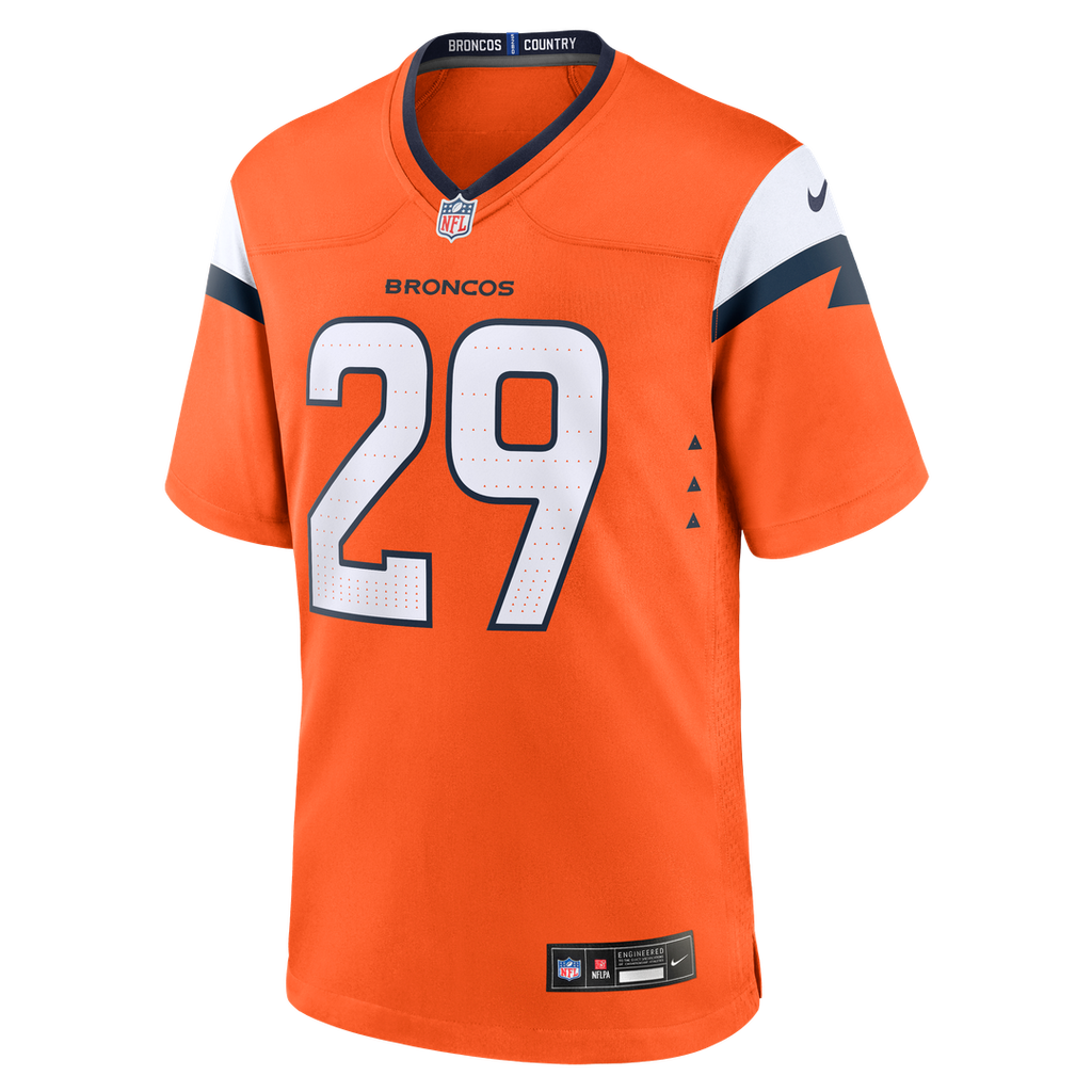 Denver Broncos Ja'Quan McMillian Nike Orange Team Game Jersey product image 2, provided for visual reference and product