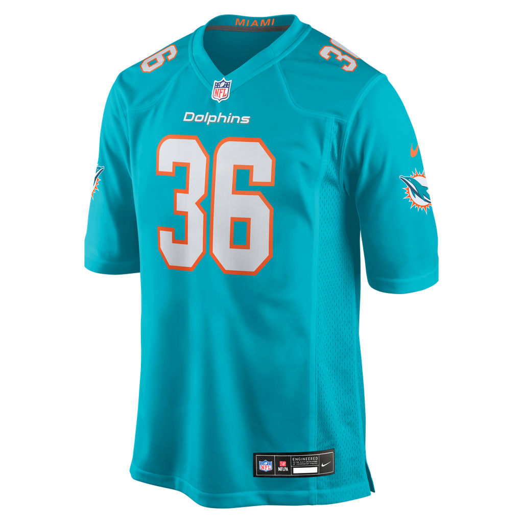 Miami Dolphins Storm Duck Nike Aqua Game Jersey product image 2, provided for visual reference and product detail review