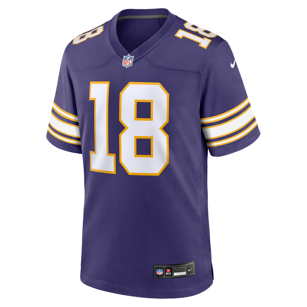 Minnesota Vikings Justin Jefferson Nike Purple Classic Player Game Jersey product image 6, provided for visual reference and