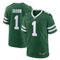 New York Jets Number 1 Groom Nike Legacy Green Game Jersey product image 1, provided for visual reference and product detail