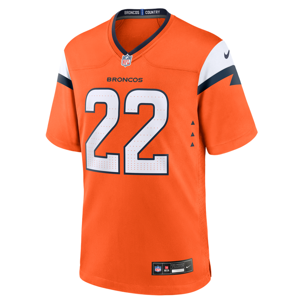 Denver Broncos Brandon Jones Nike Orange Team Game Jersey product image 2, provided for visual reference and product detail