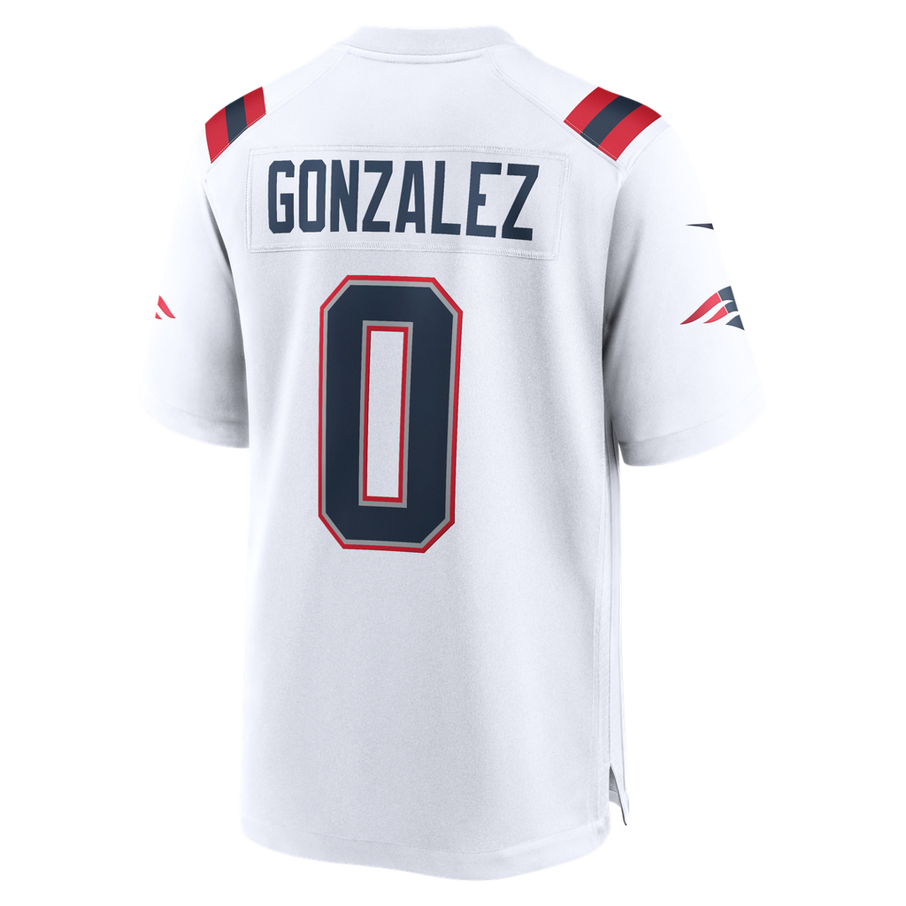 New England Patriots Christian Gonzalez Nike White Game Jersey product image 20, provided for visual reference and product
