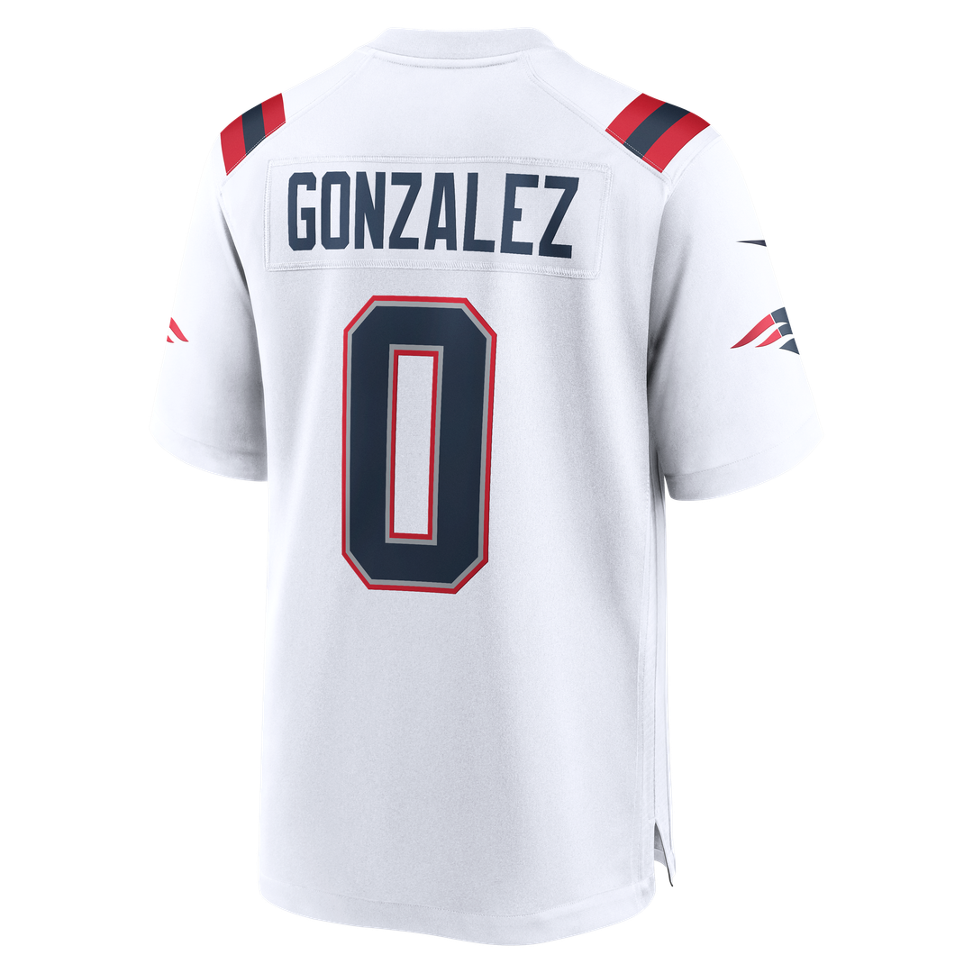 New England Patriots Christian Gonzalez Nike White Game Jersey product image 20, provided for visual reference and product