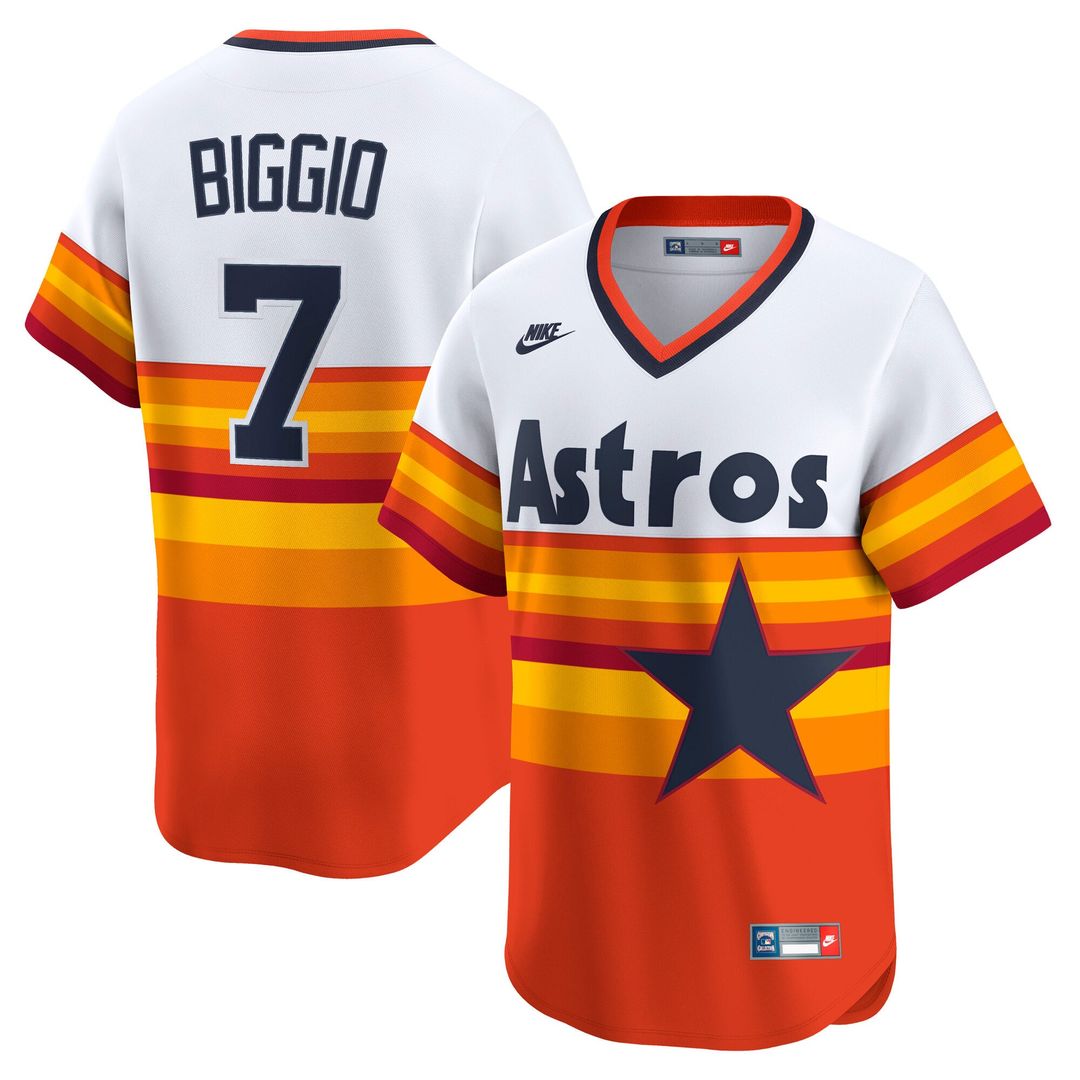 Houston Astros Craig Biggio Nike White Throwback Cooperstown Collection Limited Player Jersey product image 1, provided for