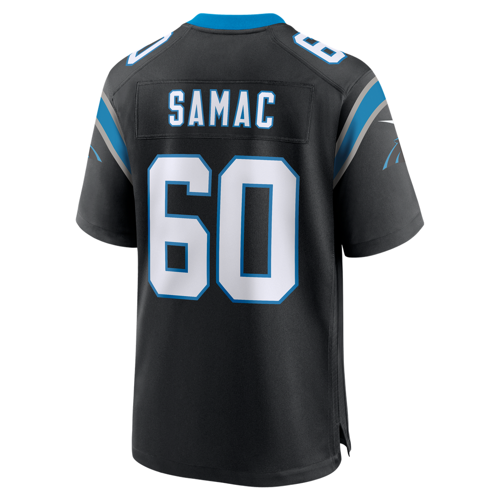 Carolina Panthers Nick Samac Nike Black Team Game Jersey product image 3, provided for visual reference and product detail