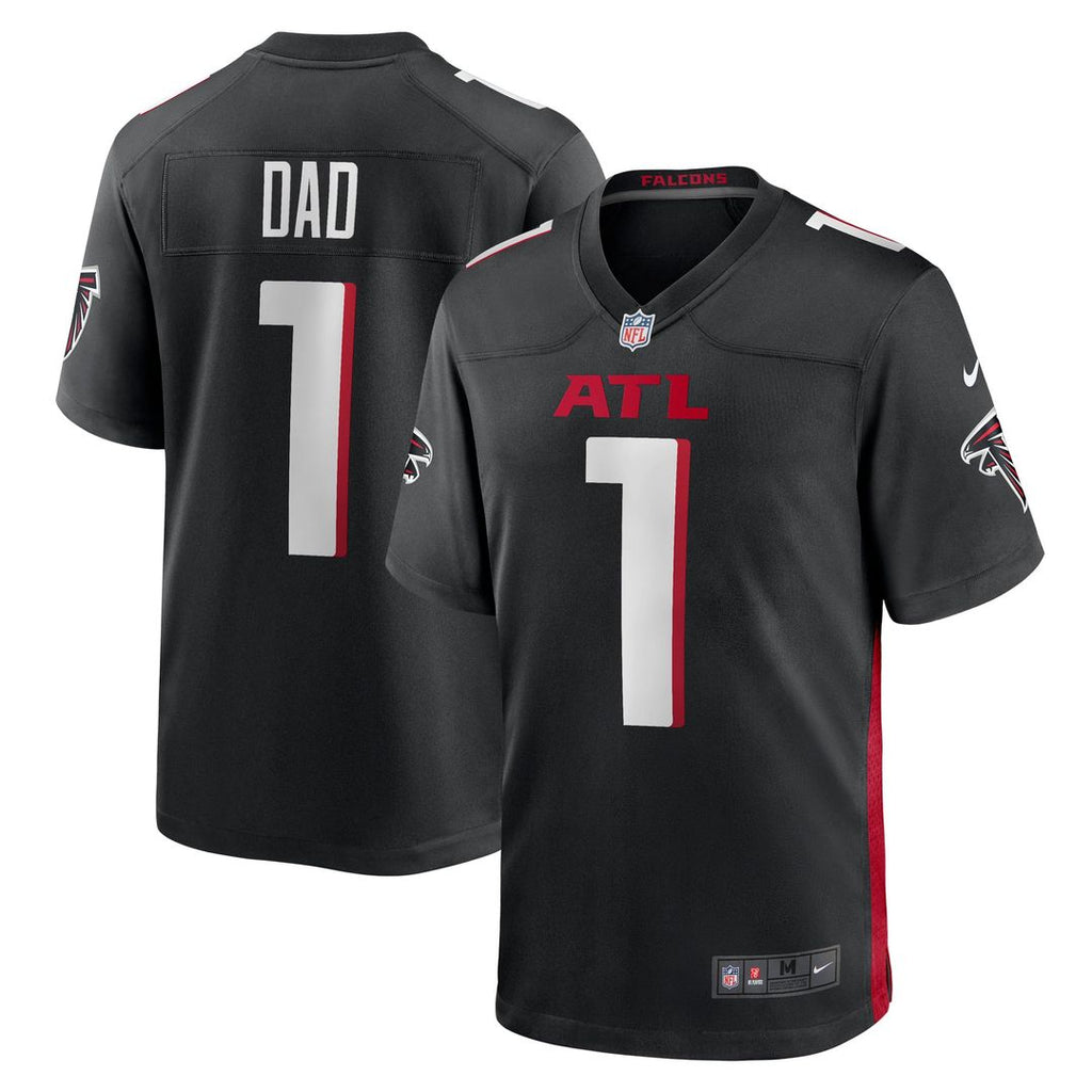 Atlanta Falcons Number 1 Dad Nike Black Game Jersey product image 1, provided for visual reference and product detail review