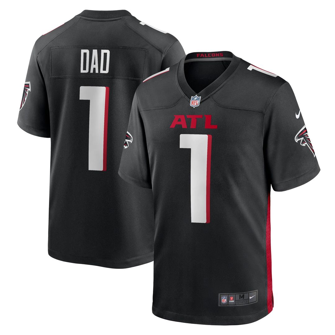 Atlanta Falcons Number 1 Dad Nike Black Game Jersey product image 1, provided for visual reference and product detail review