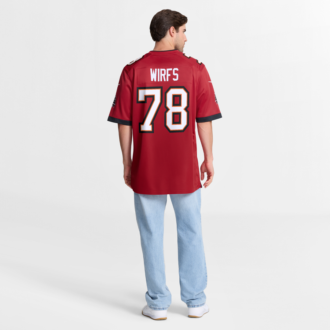 Tampa Bay Buccaneers Tristan Wirfs Nike Red Game Jersey product image 8, provided for visual reference and product detail