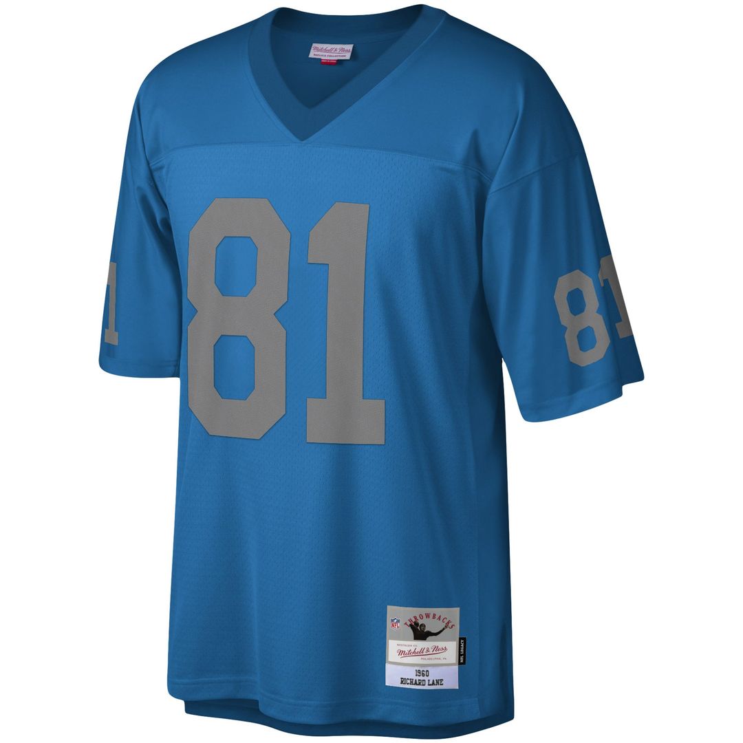 Detroit Lions Richard Lane Mitchell & Ness Blue Legacy Replica Jersey product image 2, provided for visual reference and