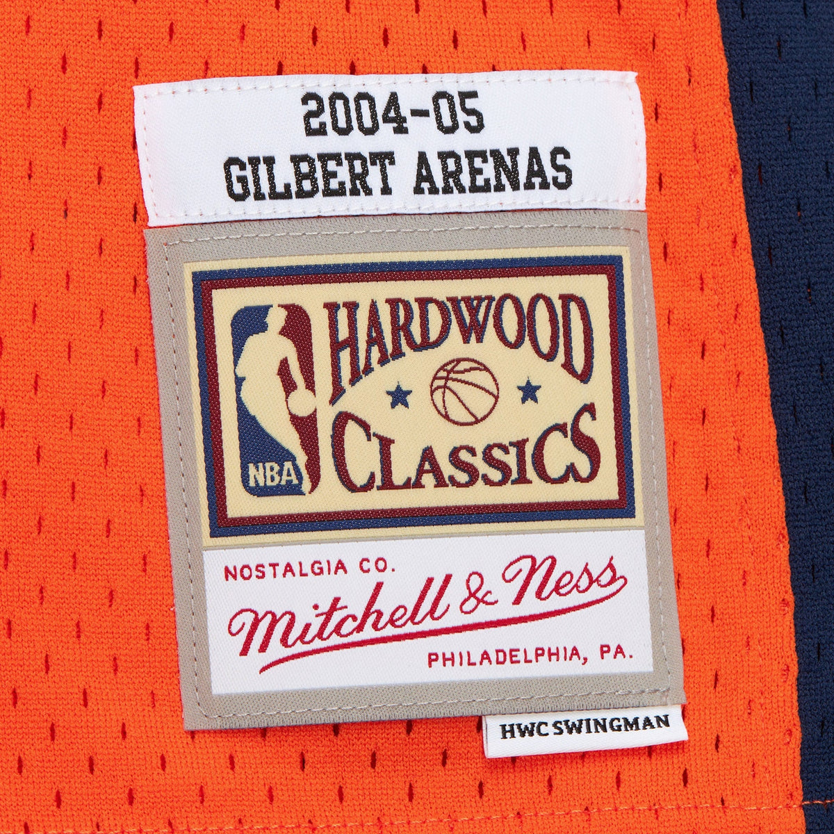 Washington Bullets Mitchell & Ness Gilbert Arenas 2004 Alternate Authentic Jersey - Orange product image 7, provided for