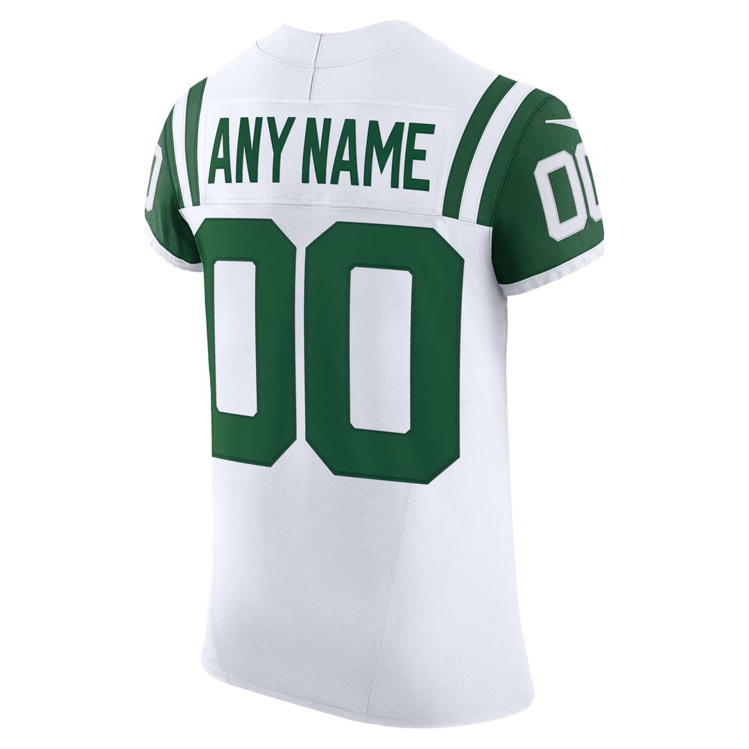 New York Jets Nike White Vapor F.U.S.E. Elite Custom Jersey product image 3, provided for visual reference and product